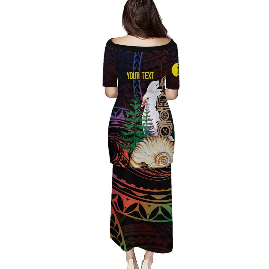 New Caledonia Kanaky Personalized Puletasi Kagu Bird Emblem - Polynesian Pride