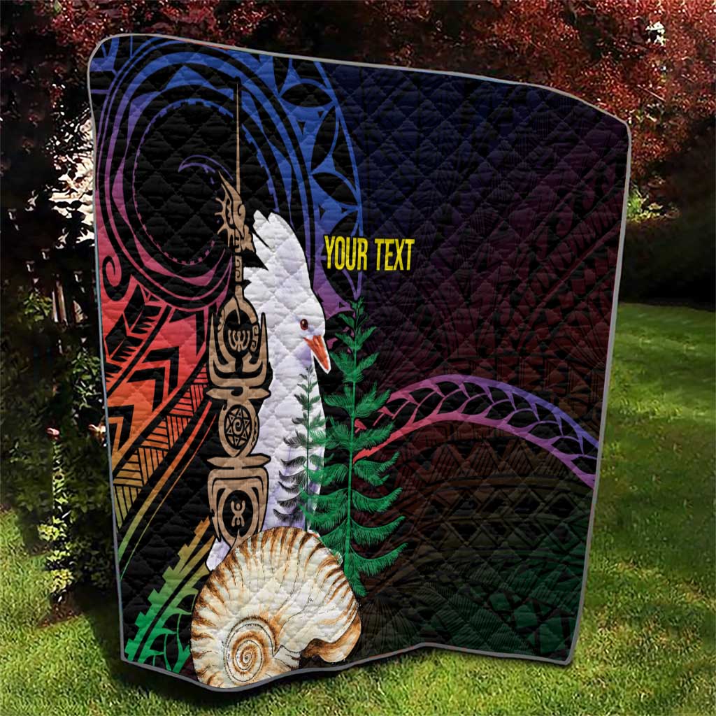 New Caledonia Kanaky Personalized Quilt Kagu Bird Emblem - Polynesian Pride