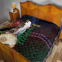 New Caledonia Kanaky Personalized Quilt Kagu Bird Emblem - Polynesian Pride