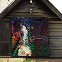 New Caledonia Kanaky Personalized Quilt Kagu Bird Emblem - Polynesian Pride