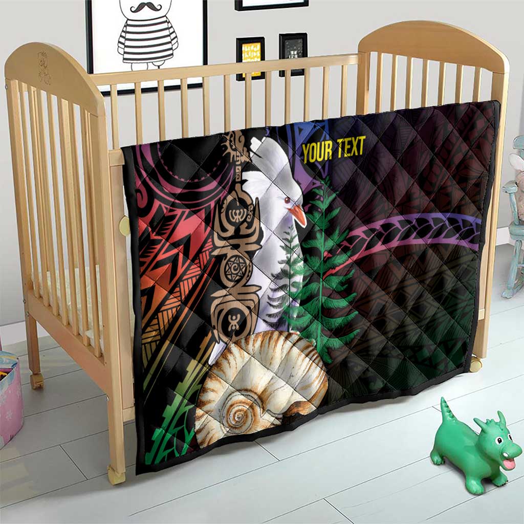 New Caledonia Kanaky Personalized Quilt Kagu Bird Emblem - Polynesian Pride