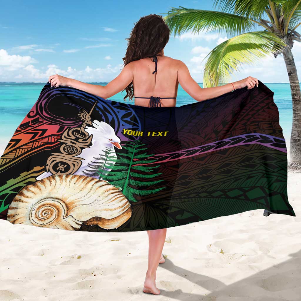 New Caledonia Kanaky Personalized Sarong Kagu Bird Emblem - Polynesian Pride