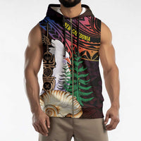 New Caledonia Kanaky Personalized Sleeveless Zip Hoodie Kagu Bird Emblem - Polynesian Pride