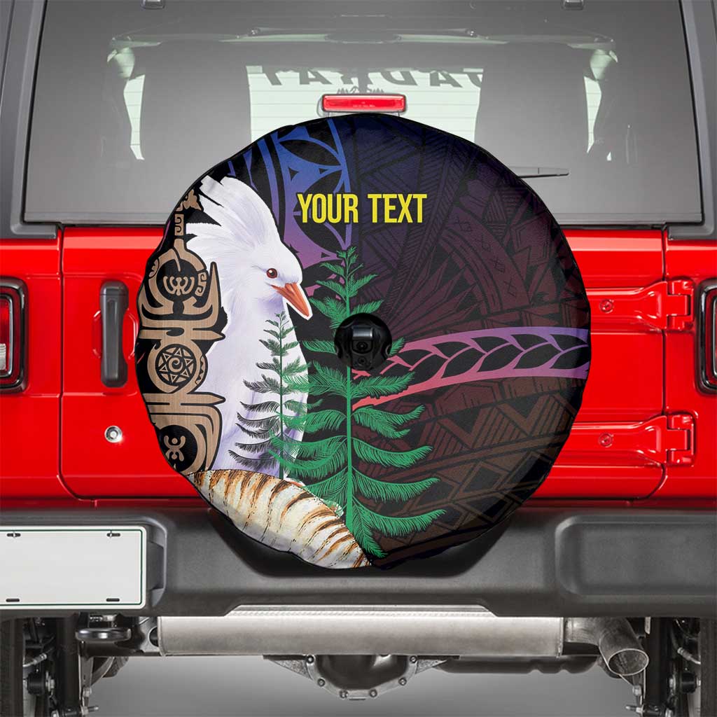 New Caledonia Kanaky Personalized Spare Tire Cover Kagu Bird Emblem - Polynesian Pride