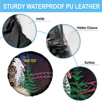 New Caledonia Kanaky Personalized Spare Tire Cover Kagu Bird Emblem - Polynesian Pride