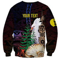 New Caledonia Kanaky Personalized Sweatshirt Kagu Bird Emblem - Polynesian Pride