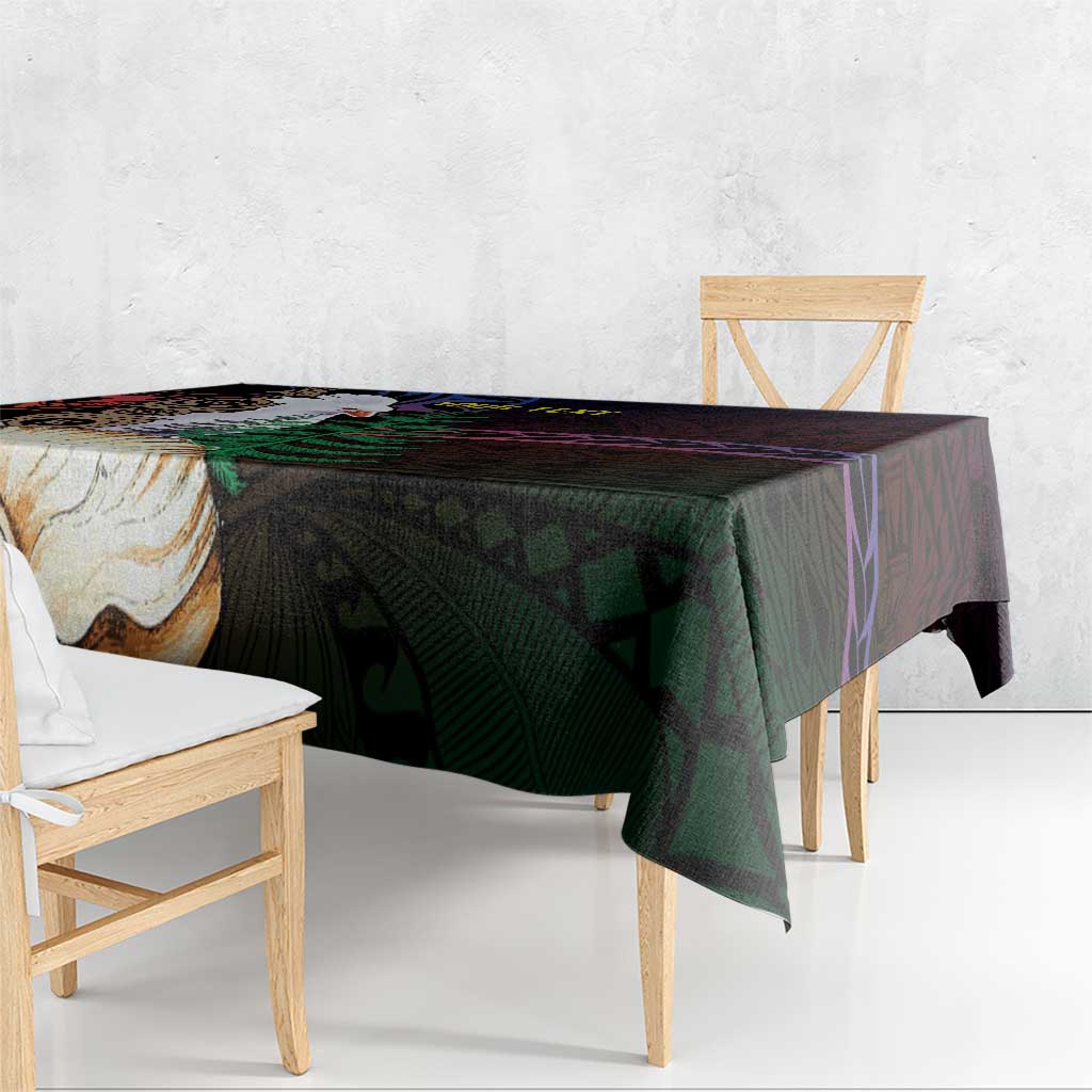 New Caledonia Kanaky Personalized Tablecloth Kagu Bird Emblem - Polynesian Pride