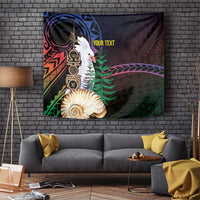 New Caledonia Kanaky Personalized Tapestry Kagu Bird Emblem - Polynesian Pride