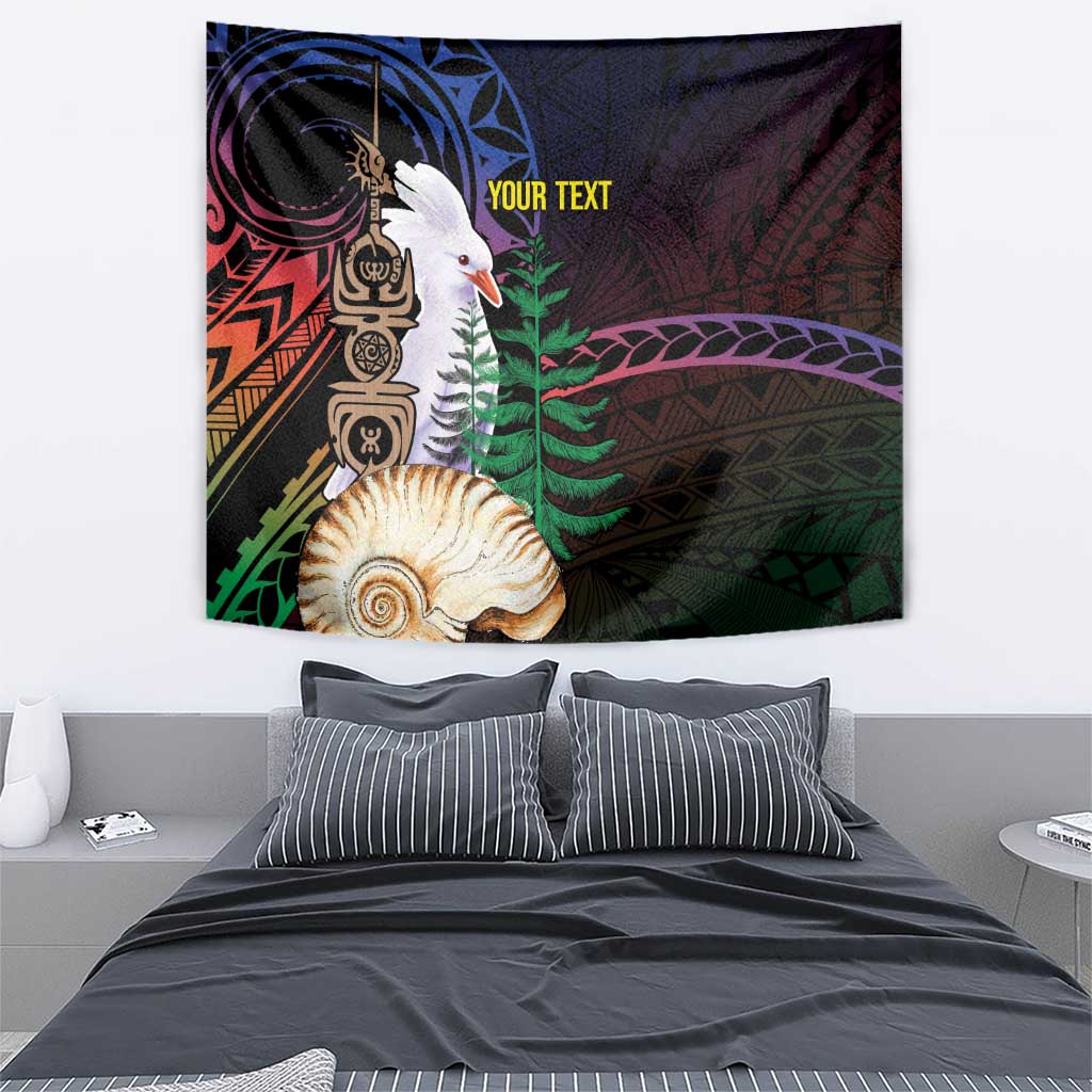 New Caledonia Kanaky Personalized Tapestry Kagu Bird Emblem - Polynesian Pride