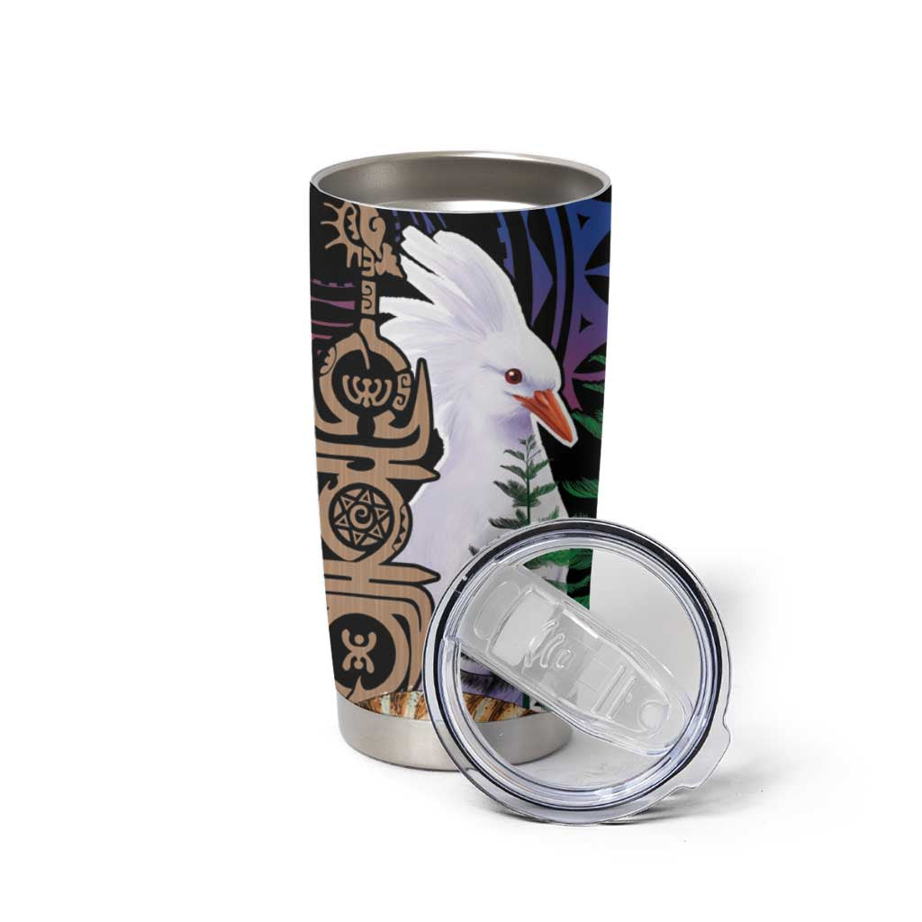 New Caledonia Kanaky Personalized Tumbler Cup Kagu Bird Emblem - Polynesian Pride
