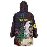 New Caledonia Kanaky Personalized Wearable Blanket Hoodie Kagu Bird Emblem - Polynesian Pride