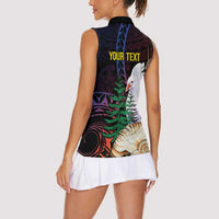 New Caledonia Kanaky Personalized Women Sleeveless Polo Shirt Kagu Bird Emblem - Polynesian Pride