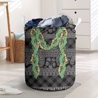 Hawai'i Paniolo Maile Twisted Lei Laundry Basket Obsidian Black LT7 Black - Polynesian Pride