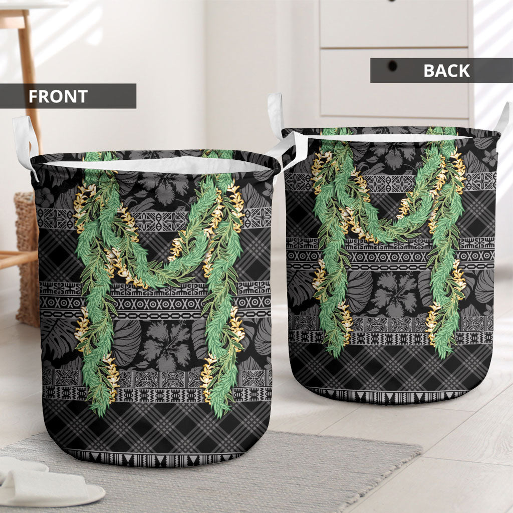 Hawai'i Paniolo Maile Twisted Lei Laundry Basket Obsidian Black LT7 - Polynesian Pride