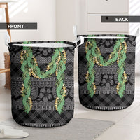 Hawai'i Paniolo Maile Twisted Lei Laundry Basket Obsidian Black LT7 - Polynesian Pride