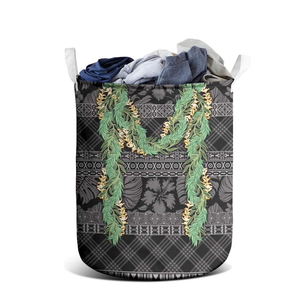 Hawai'i Paniolo Maile Twisted Lei Laundry Basket Obsidian Black LT7 - Polynesian Pride