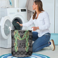 Hawai'i Paniolo Maile Twisted Lei Laundry Basket Obsidian Black LT7 - Polynesian Pride