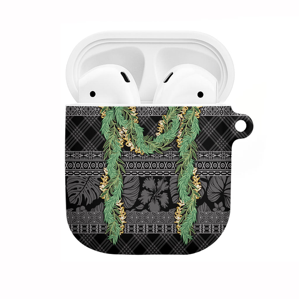 Hawai'i Paniolo Maile Twisted Lei AirPods Case Obsidian Black LT7 Black - Polynesian Pride
