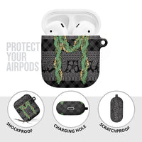 Hawai'i Paniolo Maile Twisted Lei AirPods Case Obsidian Black LT7 - Polynesian Pride