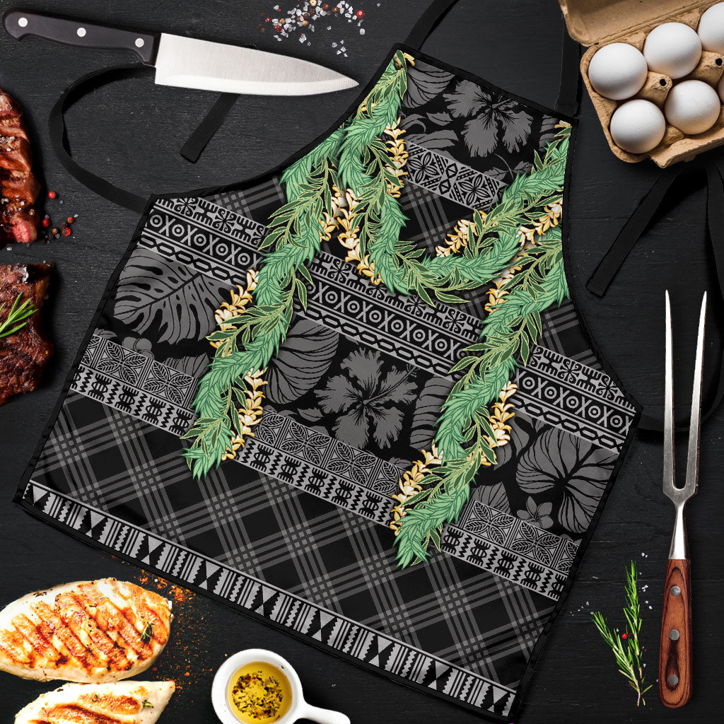 Hawai'i Paniolo Maile Twisted Lei Apron Obsidian Black LT7 Black - Polynesian Pride