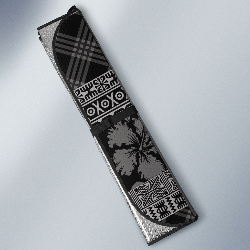 Hawai'i Paniolo Maile Twisted Lei Auto Sun Shade Obsidian Black LT7 - Polynesian Pride