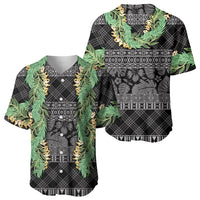 Hawai'i Paniolo Maile Twisted Lei Baseball Jersey Obsidian Black LT7 - Polynesian Pride