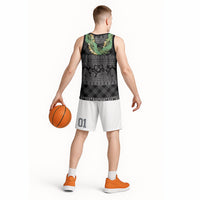 Hawai'i Paniolo Maile Twisted Lei Basketball Jersey Obsidian Black LT7 - Polynesian Pride