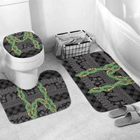 Hawai'i Paniolo Maile Twisted Lei Bathroom Set Obsidian Black LT7 Mat Set Only (3 pcs) One Size Black - Polynesian Pride