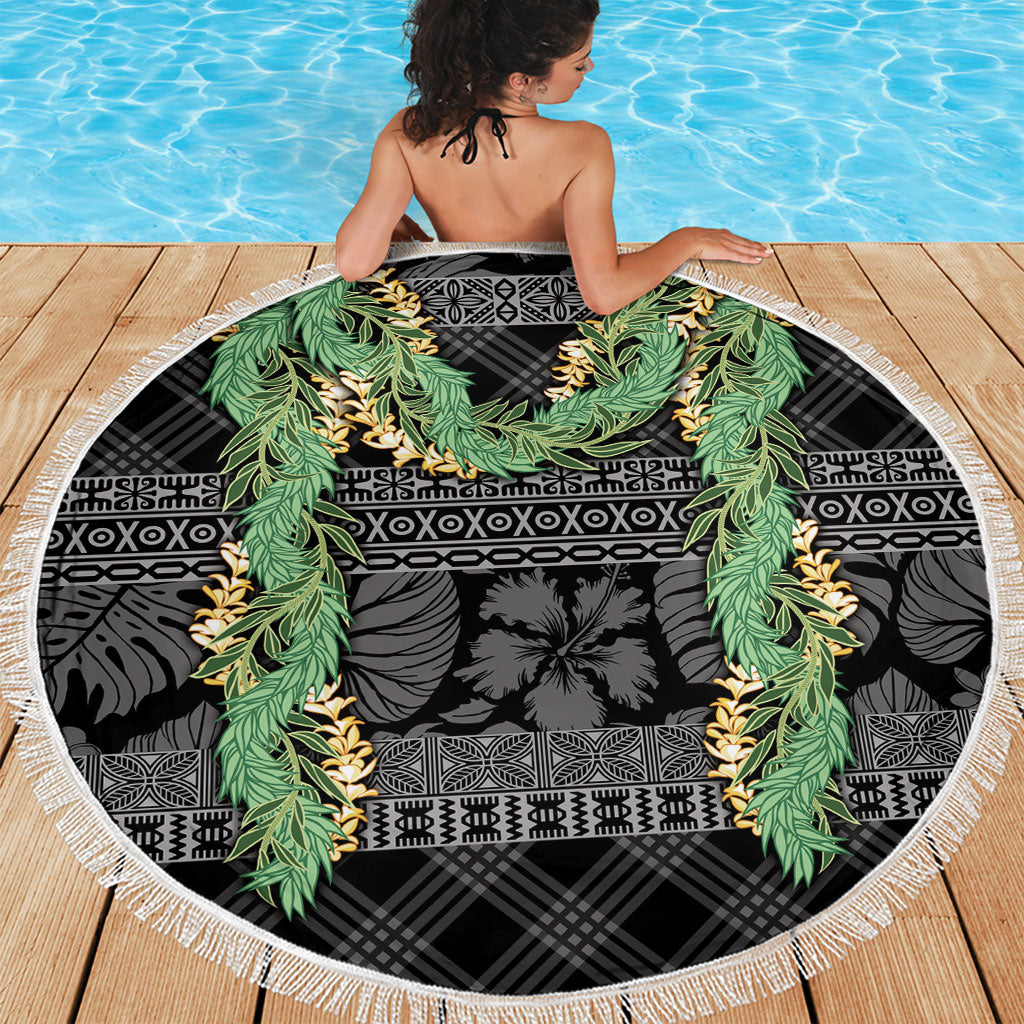 Hawai'i Paniolo Maile Twisted Lei Beach Blanket Obsidian Black LT7 - Polynesian Pride