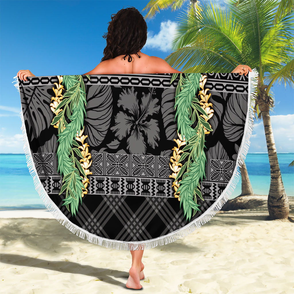 Hawai'i Paniolo Maile Twisted Lei Beach Blanket Obsidian Black LT7 - Polynesian Pride