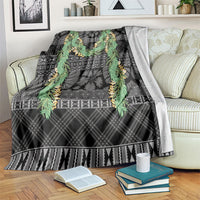 Hawai'i Paniolo Maile Twisted Lei Blanket Obsidian Black LT7 Black - Polynesian Pride