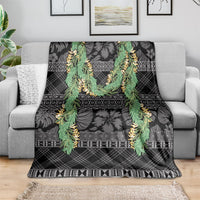 Hawai'i Paniolo Maile Twisted Lei Blanket Obsidian Black LT7 - Polynesian Pride