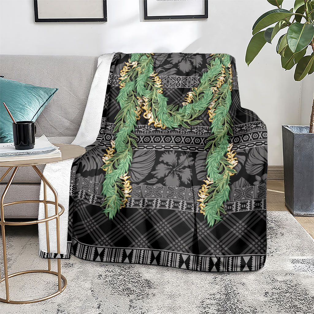 Hawai'i Paniolo Maile Twisted Lei Blanket Obsidian Black LT7 - Polynesian Pride