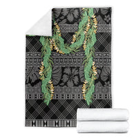 Hawai'i Paniolo Maile Twisted Lei Blanket Obsidian Black LT7 - Polynesian Pride