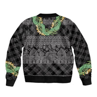 Hawai'i Paniolo Maile Twisted Lei Bomber Jacket Obsidian Black LT7 - Polynesian Pride