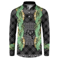 Hawai'i Paniolo Maile Twisted Lei Button Sweatshirt Obsidian Black LT7 Black - Polynesian Pride
