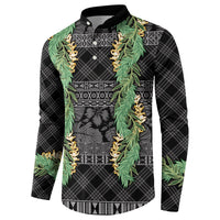 Hawai'i Paniolo Maile Twisted Lei Button Sweatshirt Obsidian Black LT7 - Polynesian Pride