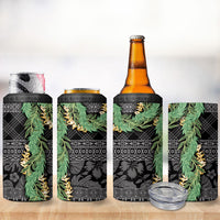 Hawai'i Paniolo Maile Twisted Lei 4 in 1 Can Cooler Tumbler Obsidian Black LT7 - Polynesian Pride