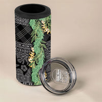 Hawai'i Paniolo Maile Twisted Lei 4 in 1 Can Cooler Tumbler Obsidian Black LT7 - Polynesian Pride