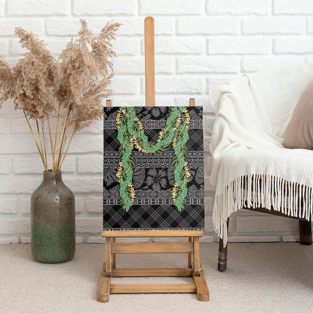 Hawai'i Paniolo Maile Twisted Lei Canvas Wall Art Obsidian Black LT7 - Polynesian Pride