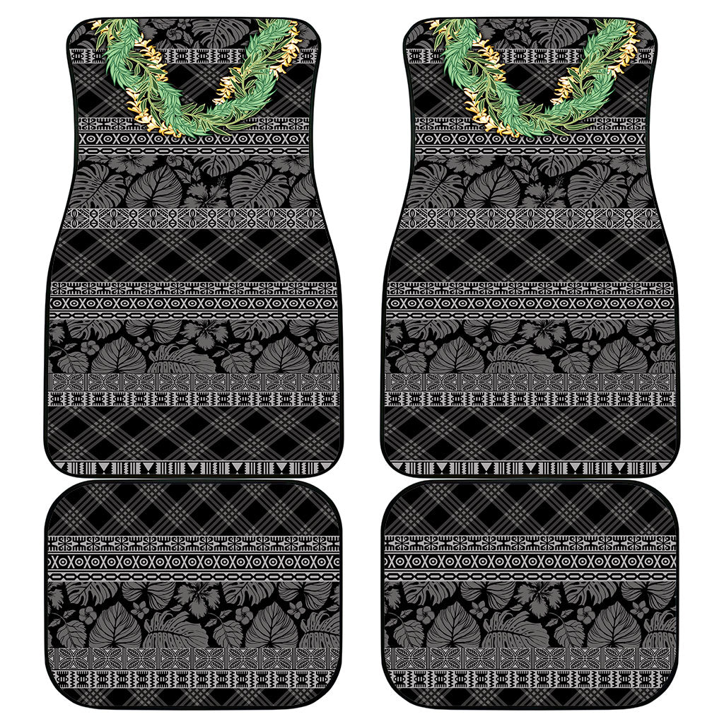 Hawai'i Paniolo Maile Twisted Lei Car Mats Obsidian Black LT7 - Polynesian Pride