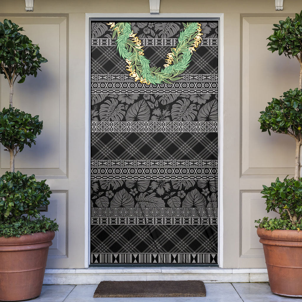 Hawai'i Paniolo Maile Twisted Lei Door Cover Obsidian Black LT7 Black - Polynesian Pride