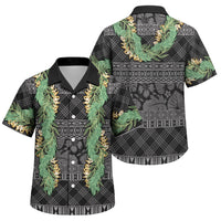Hawai'i Paniolo Maile Twisted Lei Family Matching Puletasi and Hawaiian Shirt Obsidian Black LT7 Son's Shirt Black - Polynesian Pride