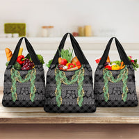 Hawai'i Paniolo Maile Twisted Lei Grocery Bag Obsidian Black LT7 3-pack One Size Black - Polynesian Pride