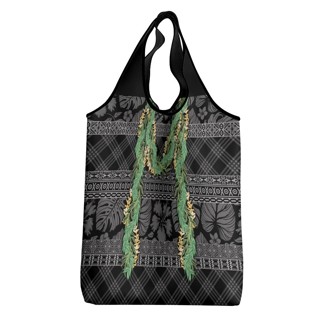 Hawai'i Paniolo Maile Twisted Lei Grocery Bag Obsidian Black LT7 - Polynesian Pride
