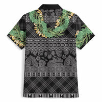 Hawai'i Paniolo Maile Twisted Lei Hawaiian Shirt Obsidian Black LT7 - Polynesian Pride