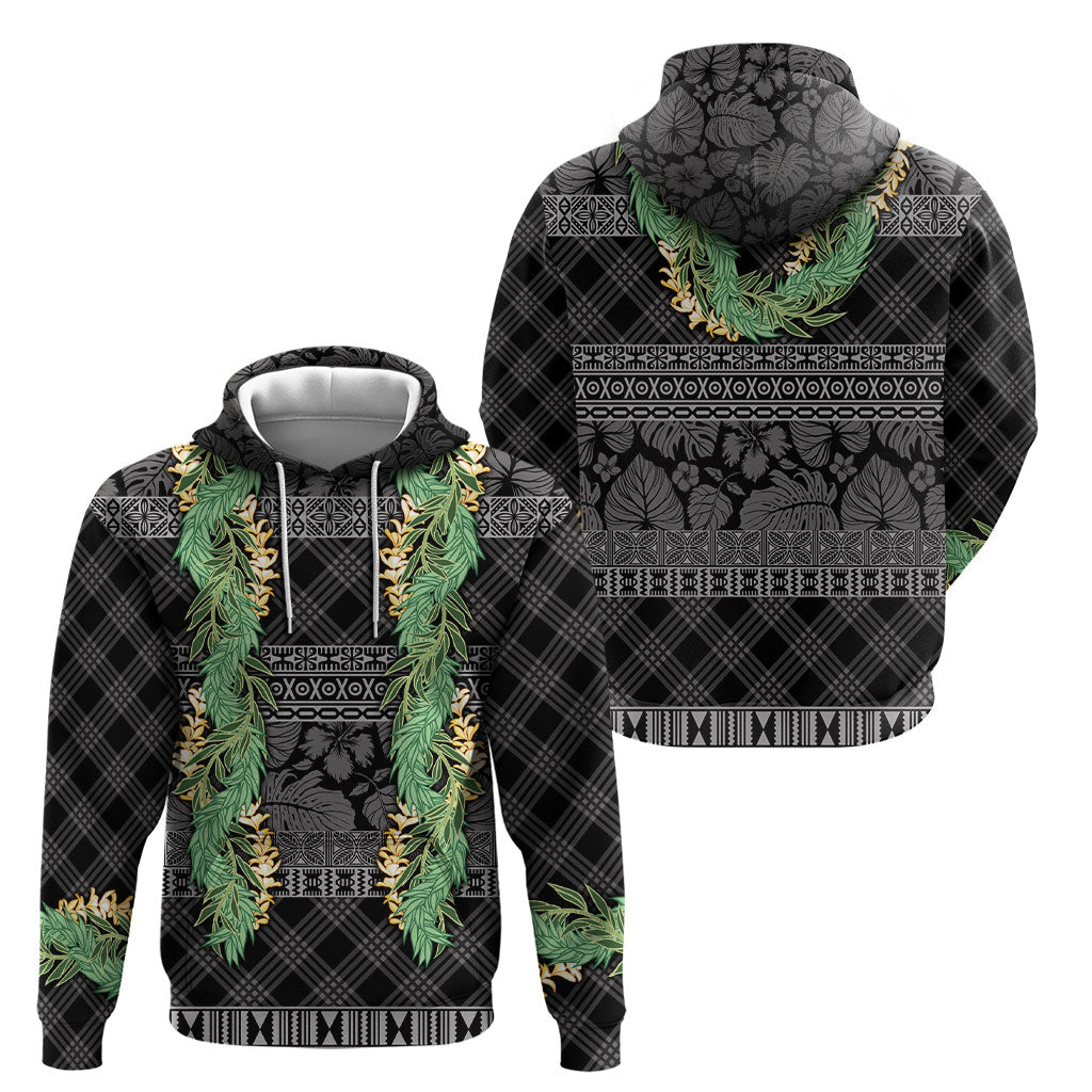 Hawai'i Paniolo Maile Twisted Lei Hoodie Obsidian Black LT7 - Polynesian Pride