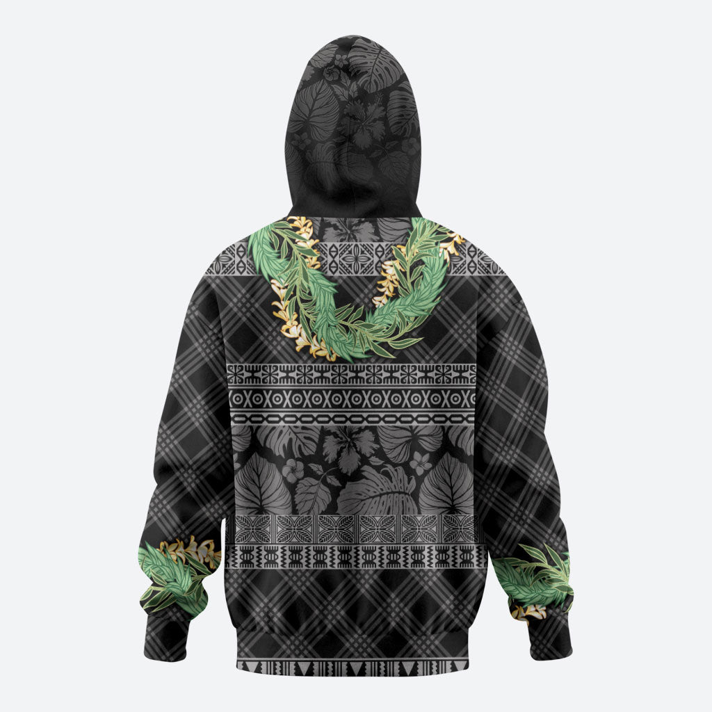 Hawai'i Paniolo Maile Twisted Lei Hoodie Obsidian Black LT7 - Polynesian Pride