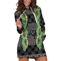 Hawai'i Paniolo Maile Twisted Lei Hoodie Dress Obsidian Black LT7 Black - Polynesian Pride