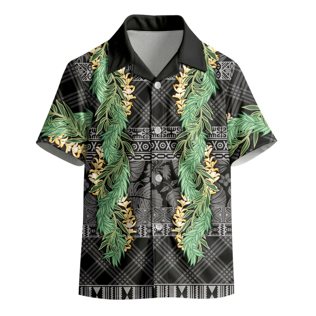 Hawai'i Paniolo Maile Twisted Lei Kid Hawaiian Shirt Obsidian Black LT7 - Polynesian Pride